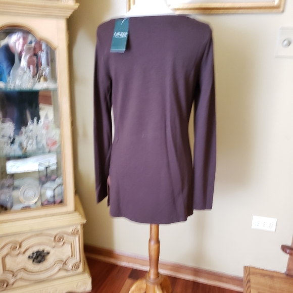 Lauren Ralph Lauren Pullover Top Faux Suede Trim - Picture 5 of 12